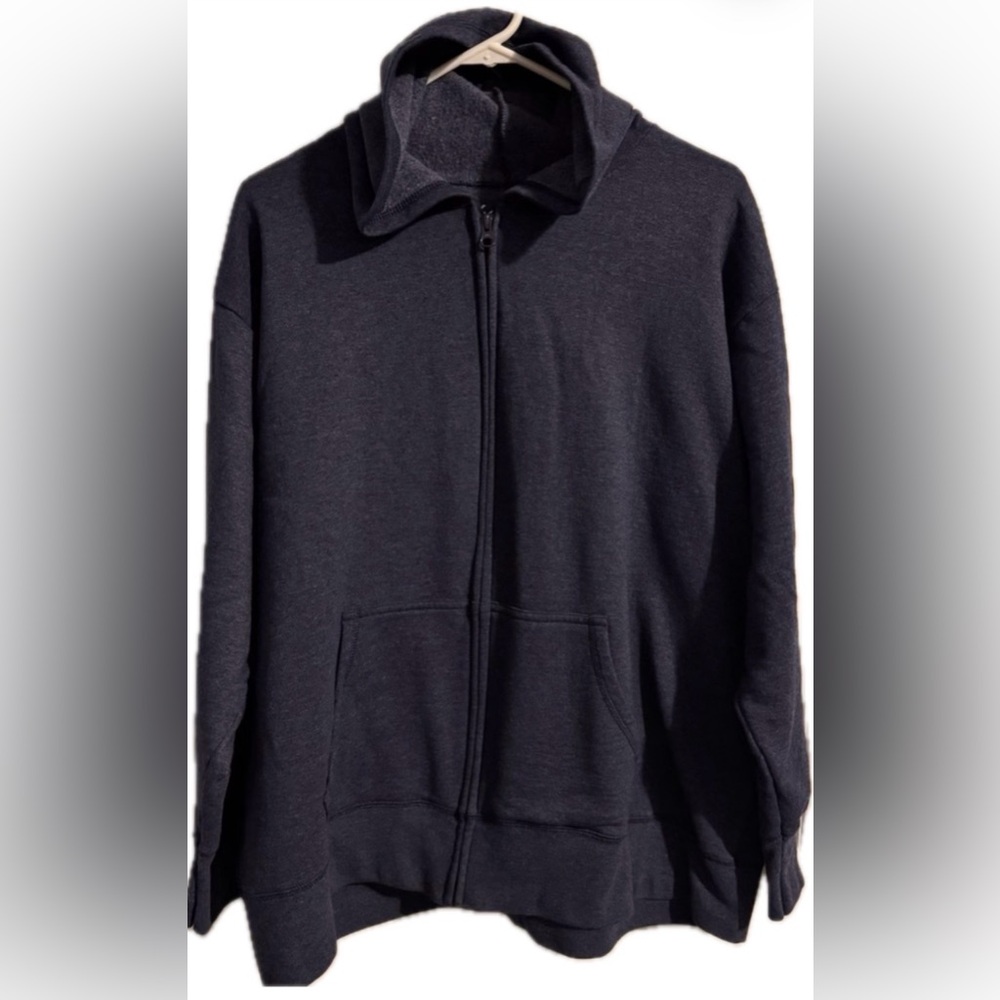 Soft & Comfy Navy Blue Full-Zip Fleece Hoodie 2X JMS Hanes